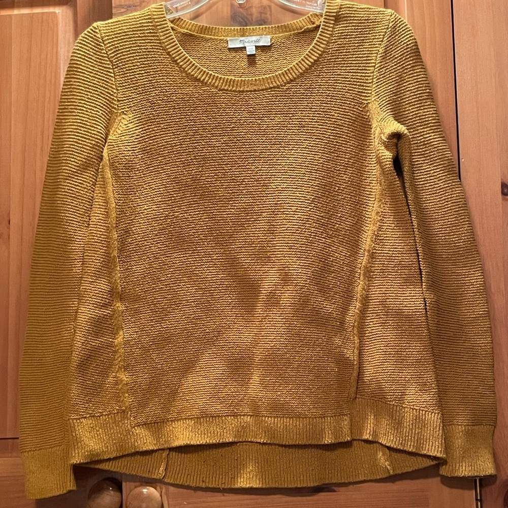 Madewell Size XXS Knit Brown Long Sleeve Crewneck Sweater.